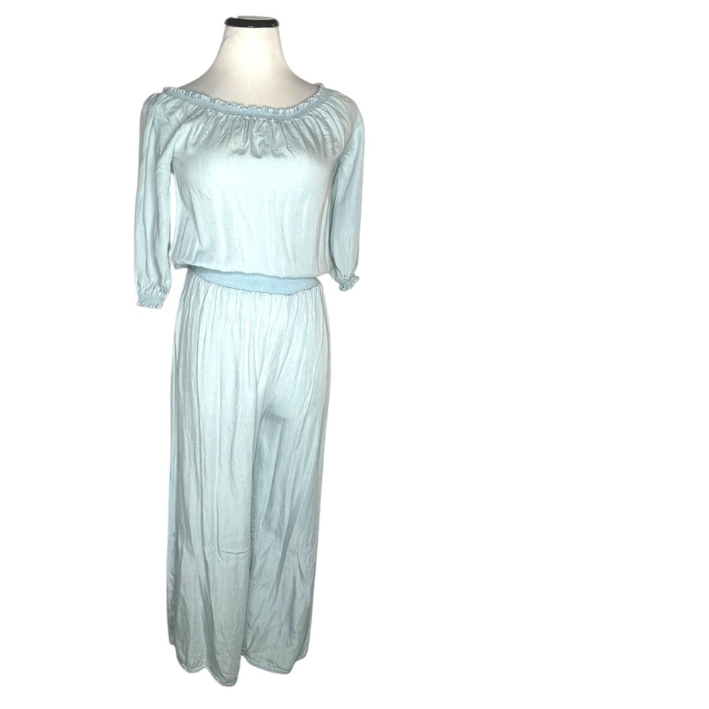 Walter Baker Blue Jumpsuit with Wide-Leg Pants and Defined Waist, Small
